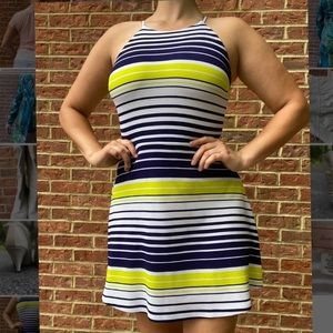 Striped cocktail dress 🐠